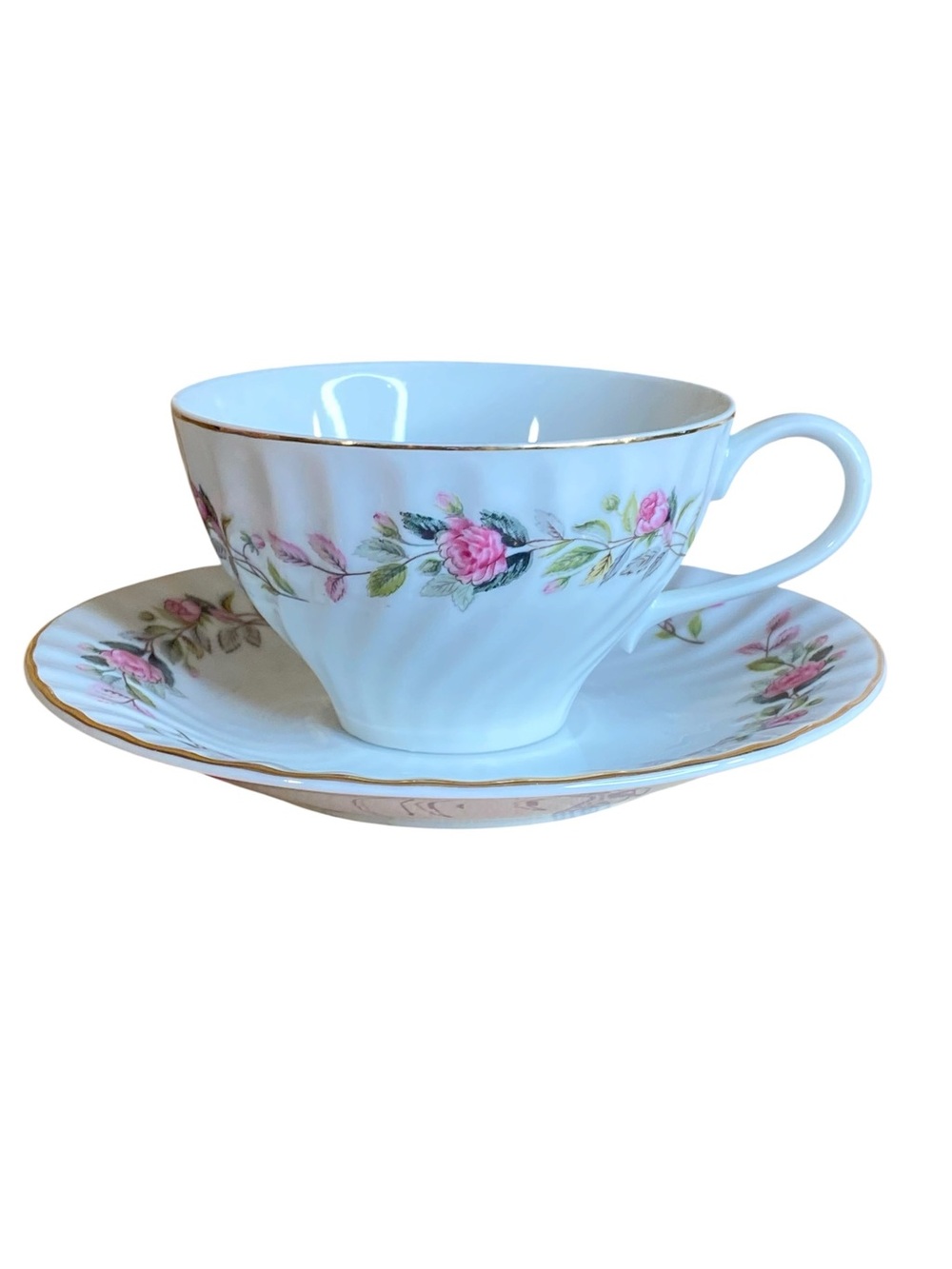 Vintage Regency Rose Teacup & Saucer Fine China Collection by Creative 2345